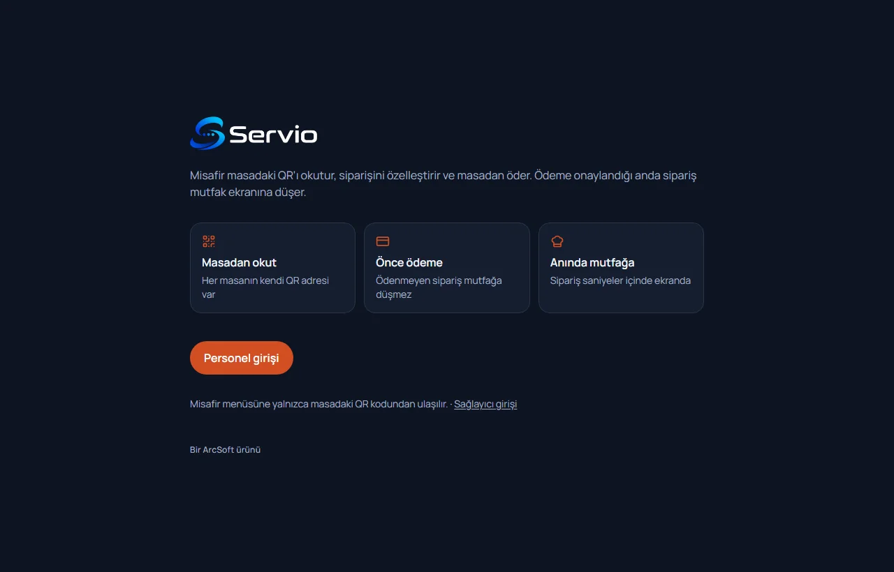 Servio ürün sayfası